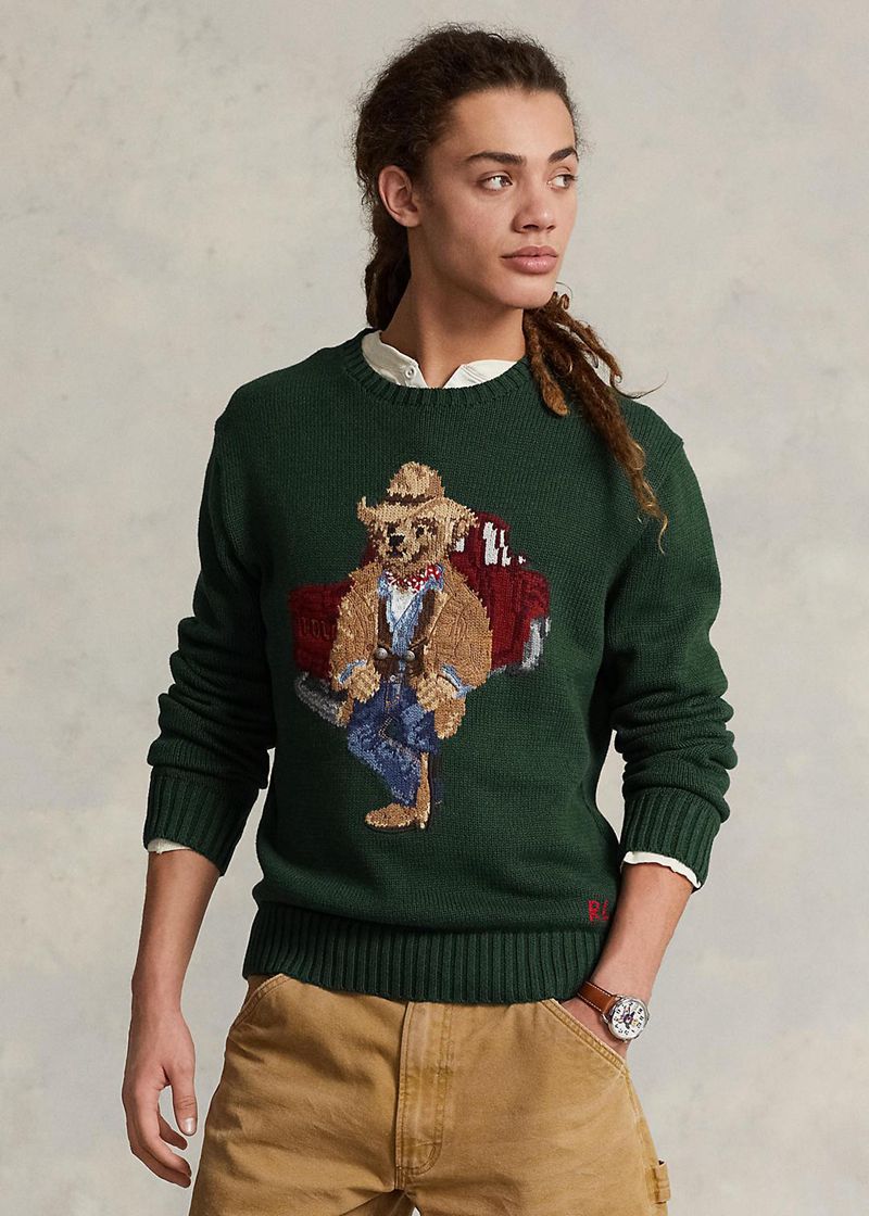 Sueter Polo Ralph Lauren Hombre Polo Bear Cotton Jumper Chile Verde VDYFQ-2096